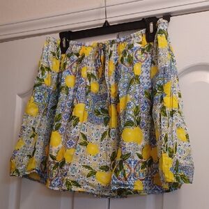 Primark Yellow Lemon Print Circle Skirt